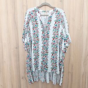 Matilda Jane Womens Tunic Top Size XXL White Floral Bell Sleeve Boho Cottagecore